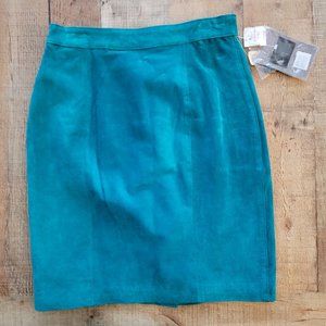 Global Identity Teal Green Suede Skirt